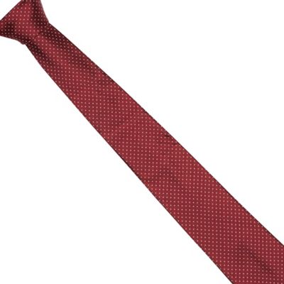 Designer dark red mini spotted tie
